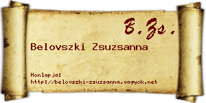 Belovszki Zsuzsanna névjegykártya